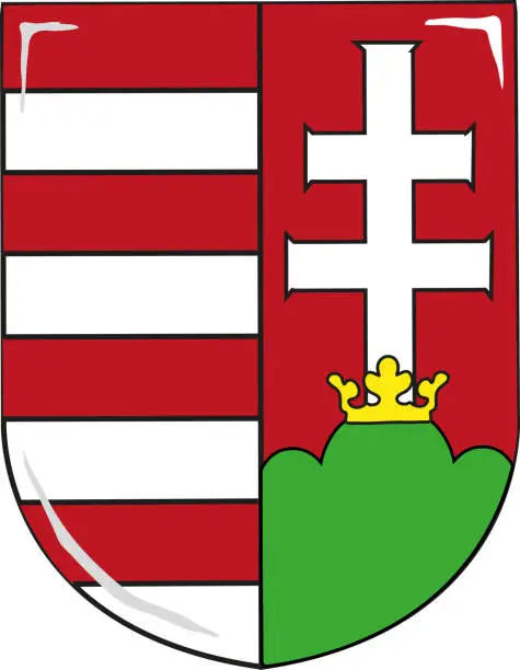 Vector illustration of Coat of arms of Hungary