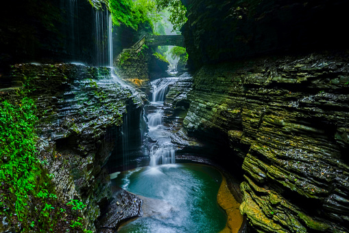 One of the many waterfalls in Watkins Glen State Park in upstate New York