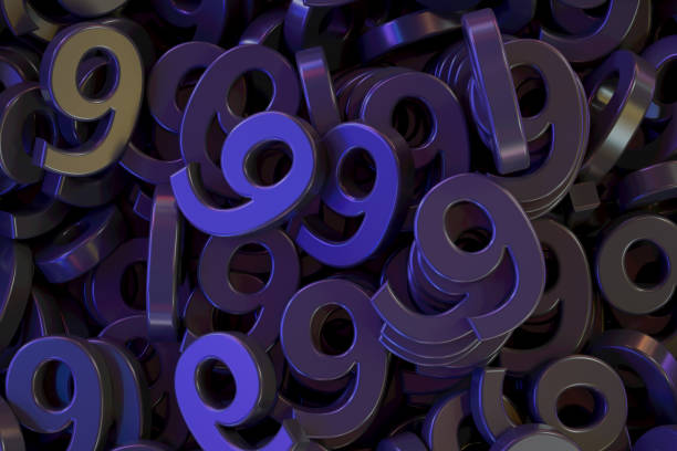 istock Number 9 Neon Lighting Black Background 1342299978