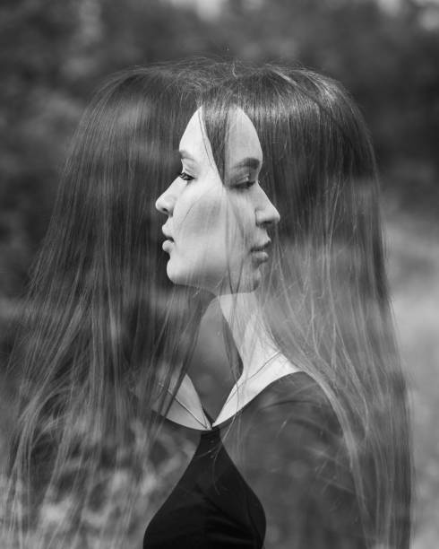 istock Emotional woman portrait outdoors. Creative. Double exposure 1342305729