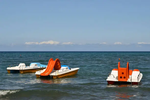 A pedalo, pedalboat or paddle boat is a human-powered watercraft propelled by the action of pedals turning a paddle wheel.