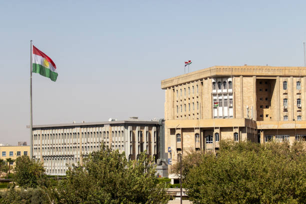 The Parliament of Kurdistan - Iraq. September 11, 2021 - Erbil, Iraq. Iraqi Kurdistan Region Parliament. iraqi kurdistan stock pictures, royalty-free photos & images