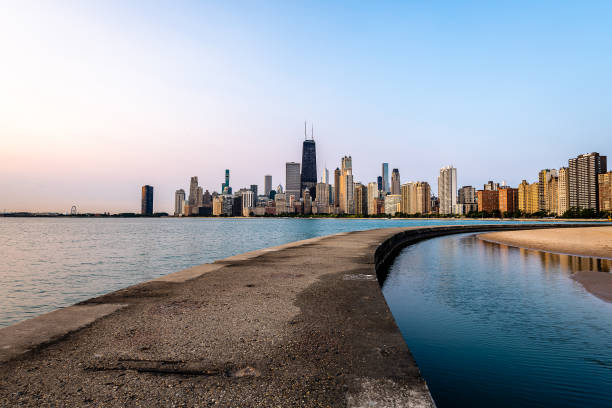 istock The Chicago Skyline at Sunrise 1342318857