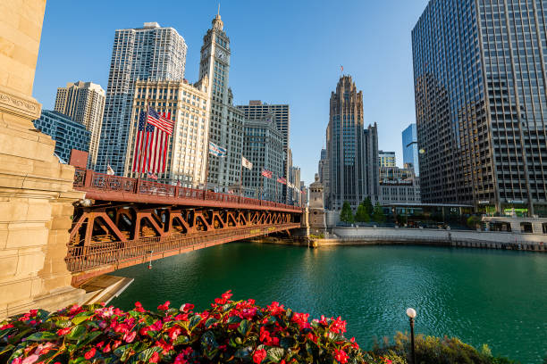 The Chicago Riverwalk at Daybreak