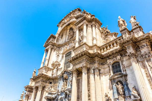 Facade of the cathedral of Saint Mary in Murcia, Spain, Europe Facade of the cathedral of Saint Mary in Murcia, Spain, Europe murcia stock pictures, royalty-free photos & images