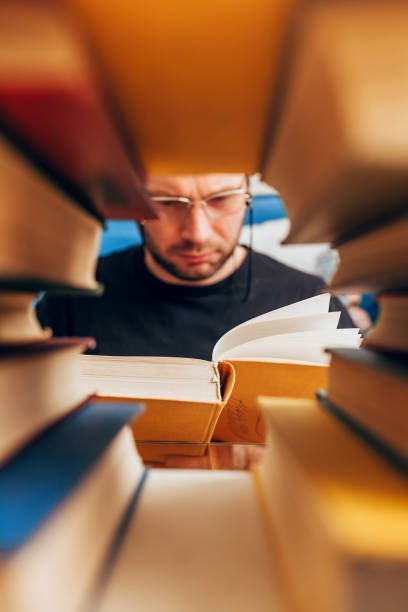 istock The gap between the books in the library 1342324183