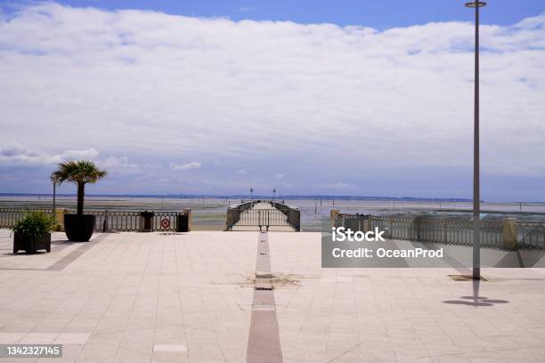 Square And Pier Of Andernoslesbains In Gironde France Stock Photo - Download Image Now