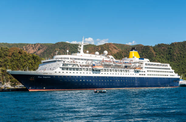 Rijeka, Croatia - July 7, 2024: Cruise ship enters the port of Rijeka