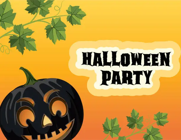 Vector illustration of Fun Halloween Pumpkin Party Backgrounds