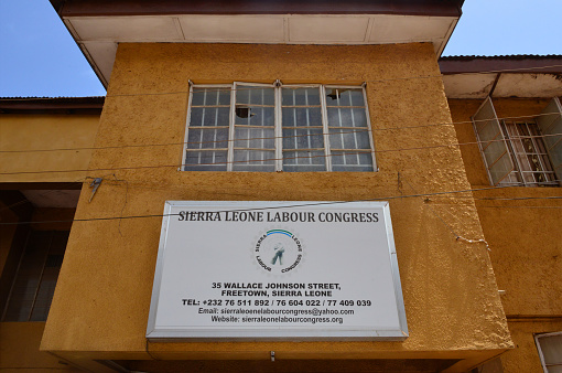 Freetown, Sierra Leone: headquarters of the Sierra Leone Labour Congress, Wallace Johnson Street - the national trade union federation.