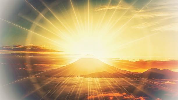 istock Illustration of sunrise from Mt. Fuji 1342348015