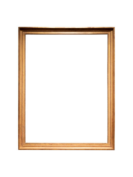 istock Vintage golden wood frame isolated on white background 1342350879