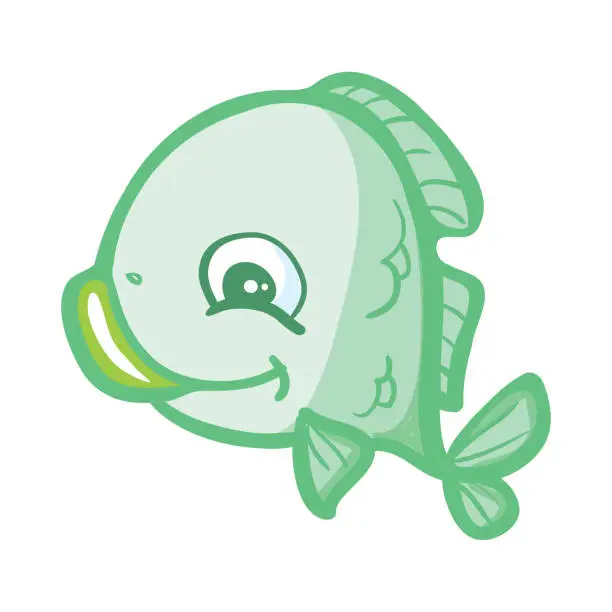 Vector illustration of Vector aquarium fish silhouette illustration. Colorful cartoon flat aquarium fish icon for your design.
