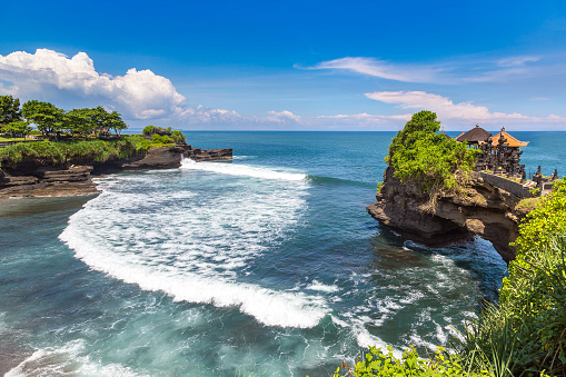 Pura Batu Bolong Temple on Bali, Indonesia in a sunny day