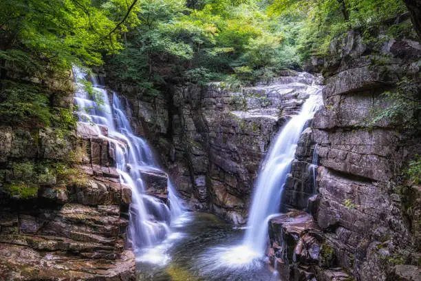 Ssang Pokpo (or pogpo) double waterfall taken in Mureung valley, Donghae, South Korea