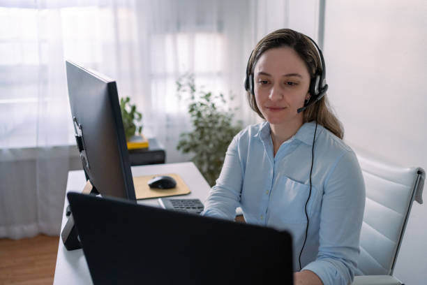 istock Woman working in home office 1342369551
