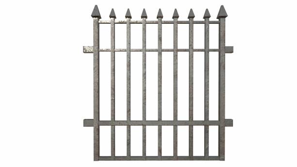 istock old fence on the white background 3d-rendering 1342371223