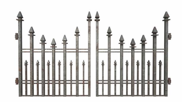 istock old fence on the white background 3d-rendering 1342371269