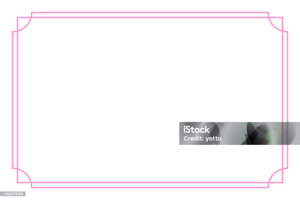 Simple Pink Frameborder Line Rectangle Double Pink Line Frame Stock Illustration - Download Image ...