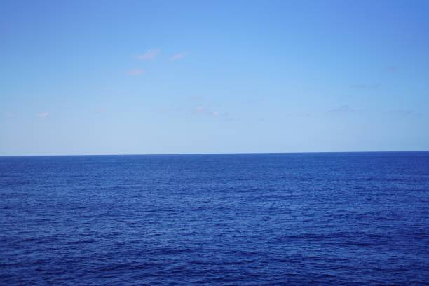 istock Blue sea and sky separated by the horizon 1342380143