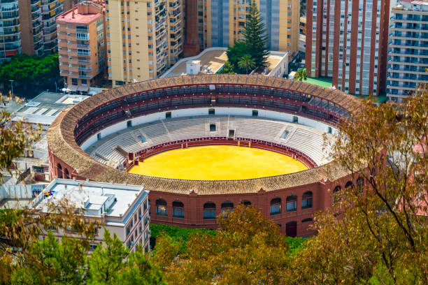 Madrid, Spain - February 20, 2012: Panoramic view of the interior of the Las Ventas bullring