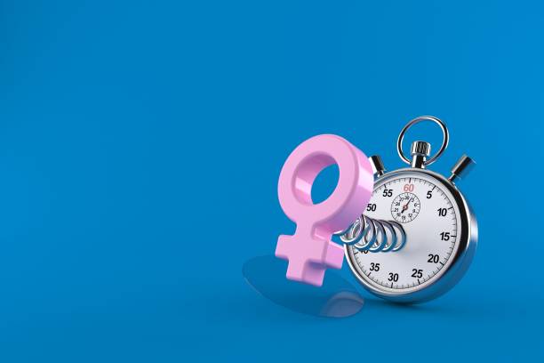 istock Female gender symbol with stopwatch 1342390847