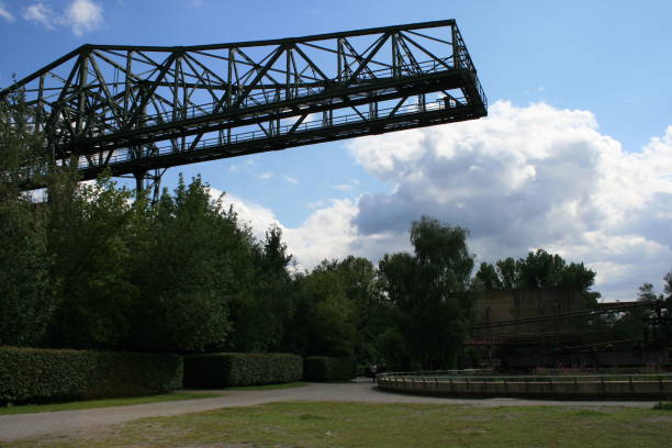 istock Construction of a metal bridge 1342392459
