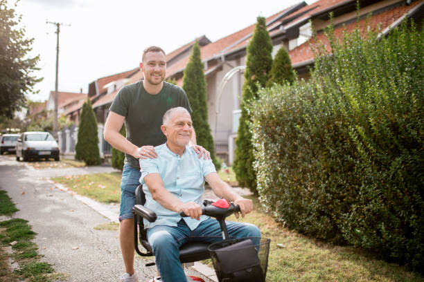 istock Father with  disability spends quality time outside with son 1342392465