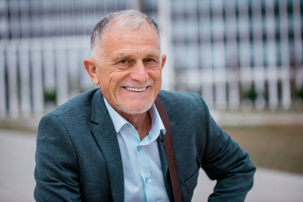 istock Portrait of good looking senior man 1342393566