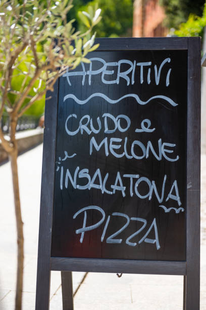 istock Cafe sign Lenno Lake Como 1342401937