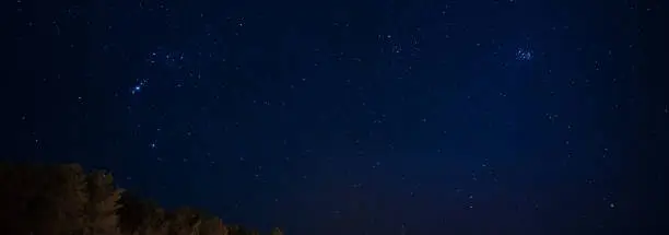 Photo of Milky Way stars and starry skies photographed with long exposure from a remote suburb dark location.