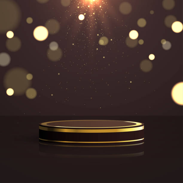 istock Luxurious product podium with gold embellishments 1342409536