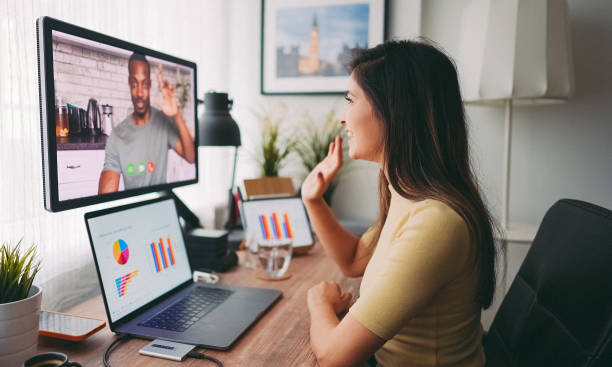 istock COVID-19 Home office, video call with friend 1342409675