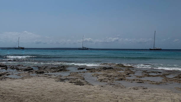 istock three ships lined up in the sea 1342410807