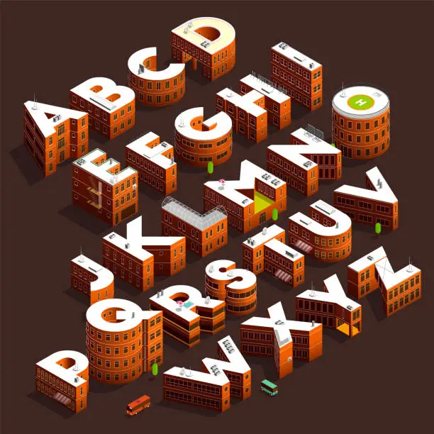 Vector illustration of alphabet city