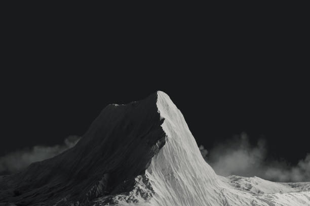 istock 3d rendering of black and white mountain summit 1342417897