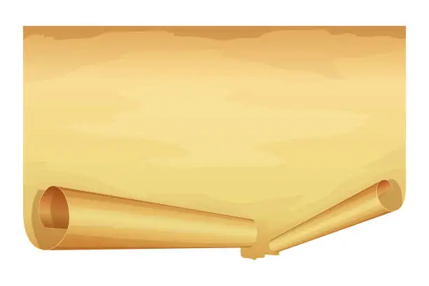 Vector illustration of Big golden scroll of parchment