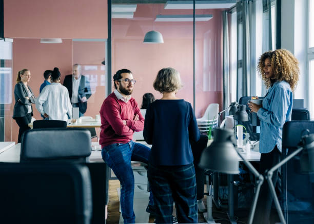 istock Business teams having meeting in modern office 1342419237