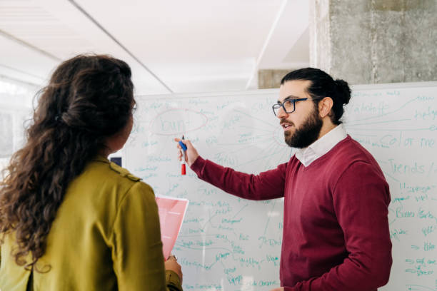 istock Entrepreneurs discussing over new business plan in office 1342419246