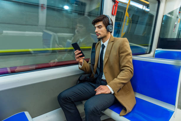 istock A young businessman travels by subway train 1342419365