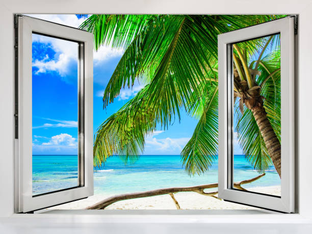 istock view from an open window to the Caribbean sea 1342419450