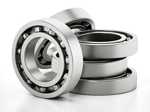Ball bearings isolated on white.
