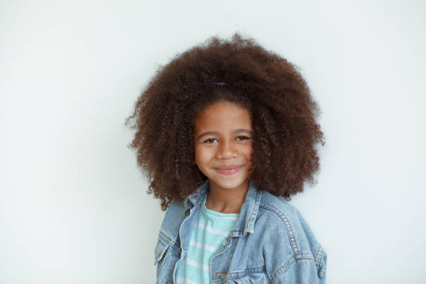 istock Cute girl in denim jacket 1342428712