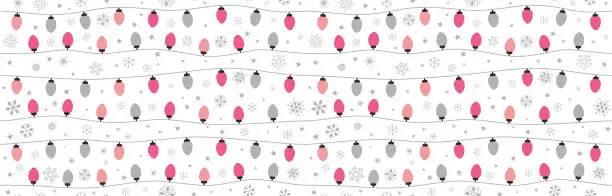 Vector illustration of Christmas lights bulbs. seamless pattern. Vector illustration stock