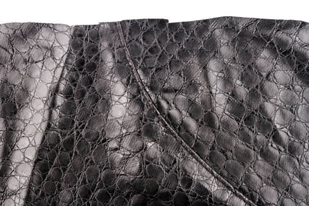 istock Piece of black artificial leather 1342430278