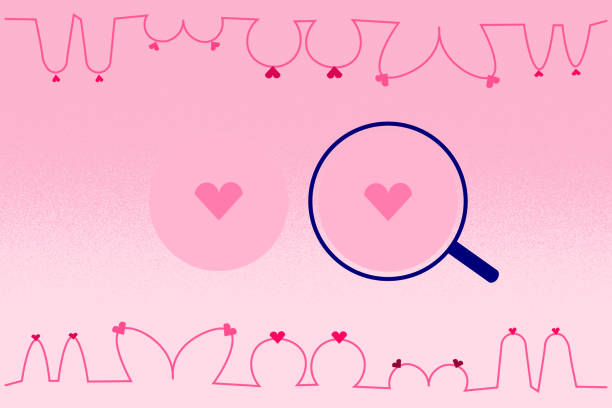 plakat miesiąca świadomości raka piersi - heart shape pink background cartoon vector stock illustrations