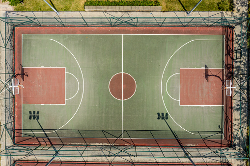 basketball court aerial view