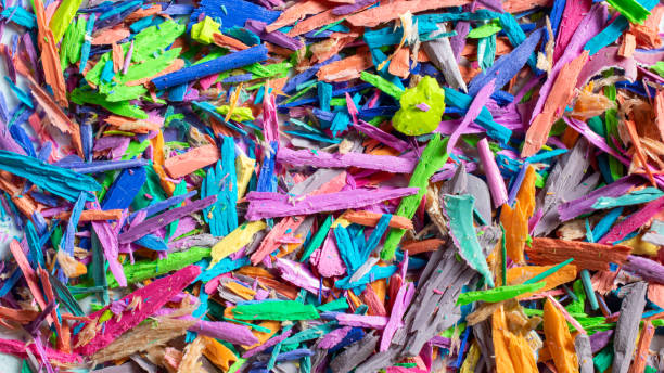 istock colored shavings from pencil sharpening, background or texture 1342435259