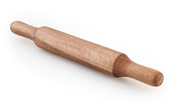 istock Wooden rolling pin isolated on white background with clipping path 1342438402