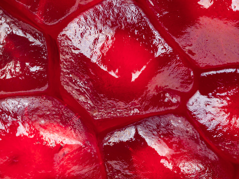 Pomegranate seeds macro close-up